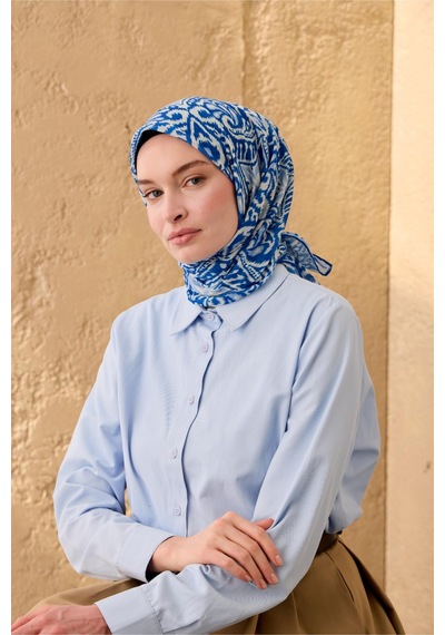 Silk Home Soft Eşarp 73099-18 Saks, Bebe Mavi, Beyaz