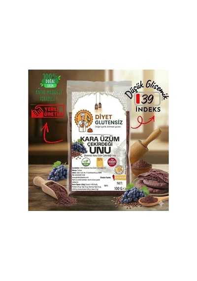 Glutensiz Kara Üzüm Çekirdeği Unu 100 G