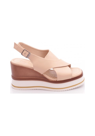 Dgn 722-24170 Kadin Mega Kalin Taban Sandalet Bej
