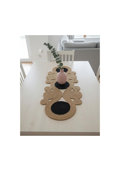 Jüt, Hasır,sarmal Model, Dekoratif Masa Örtüsü, Runner 40x110 Cm, Sehpa Örtüsü, Bohem Tarzı Hasır Siyah Hasır Siyah Jüt, Hasır,sarmal Model, Dekoratif Masa Örtüsü, Runner 40x110 Cm, Sehpa Örtüsü, Bohem Tarzı Hasır Siyah Hasır Siyah