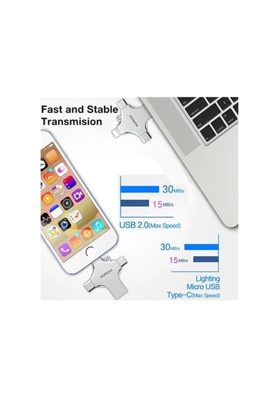 Otg 4in1 Cep Telefonu Çok Fonksiyonlu Usb Flash Bellek 64 Gb Type-c, Micro Sd Ve Kart Okuyucu Aklby-bsva58