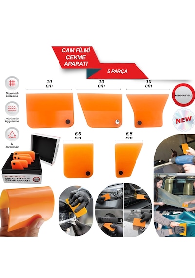 Mıknatıslı Profesyonel Cam Filmi Folyo Ppf Çekme Aparatı Ragle Seti 5 Parça Br1245024