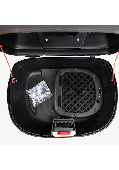Motosiklet Arka Çanta 45 Litre Sırt Dayama Ve Üst Tabla Full Set Black Edition Siyah