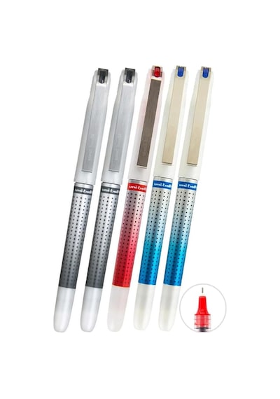 Mavi Siyah Kırmızı Pilot Kalem 5 Adet Uniball Eye Needle 0.7 Mm İğne Uçlu Pilot Kalem Ub-187s İ Tek Renk