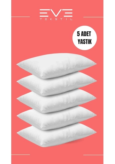 Eve Tekstil 5 Adet Micro Silikon Elyaf Nonwovenyastık 50x70cm 700 Gr