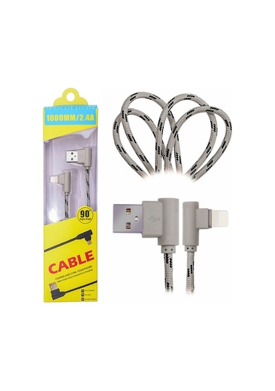 Ally Apple iPhone Uyumlu Lightning Eğik Başlı Halat Usb Kablo 1Metre (195501699)
