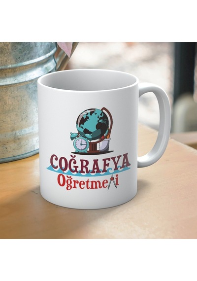 Coğrafya Öğretmenlerine Özel Öğretmenler Günü Hediyelik Baskılı Kupa Beyaz