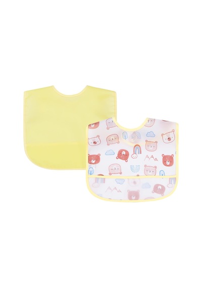 Civil Baby Ayıcık Empirme 2li Mama Önlüğü - Ekru Standart Ekru
