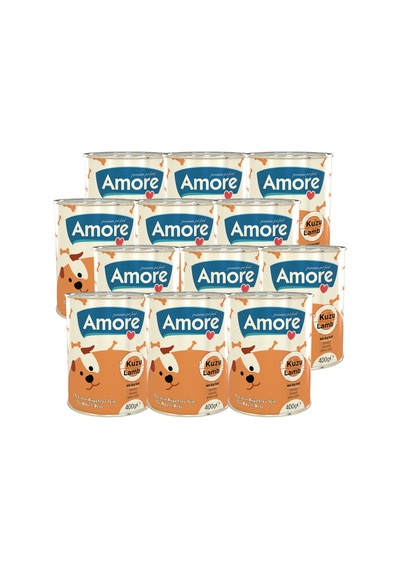 Amore Kuzu Parça Etli Yetişkin Köpek Konservesi 12 x 400 G
