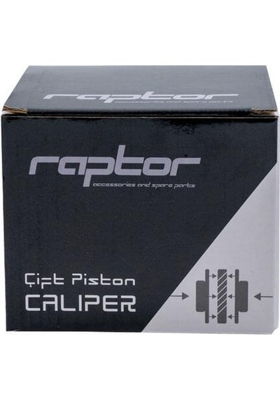 Raptor Dual Piston Mekanik Disk Fren Kaliperi Ön Arka Siyah Elektrikli Bisiklet Performan Kaliper Siyah