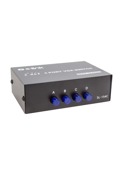 Pm-20014 4 Port Vga Switch Manuel Geçiş Kutusu Siyah