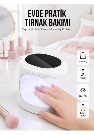 Kalıcı Oje Kurutucu Mini Uv Işınlı Taşınabilir Hızlı Ve Pratik Oje Kurutucu 22158348