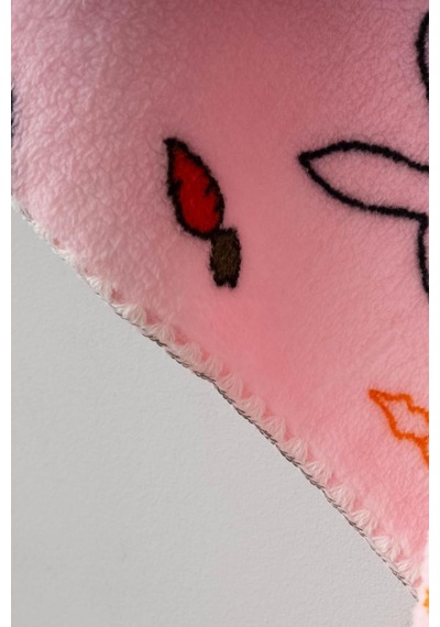Bebitof Sevimli Tavşan Desenli Peluş Battaniye Bbtf.pmb.95077 Pembe