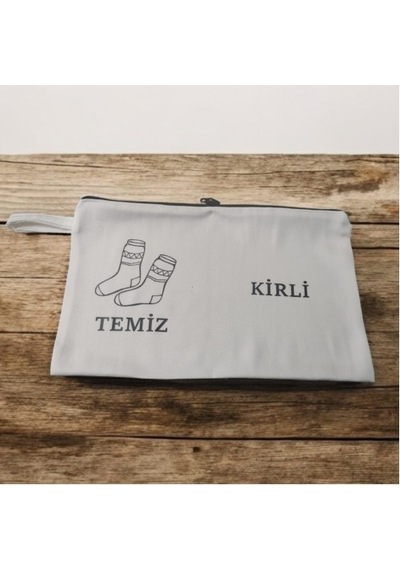 Baskılı Kirli-temiz Seyahat Çorap Torbası Siyah