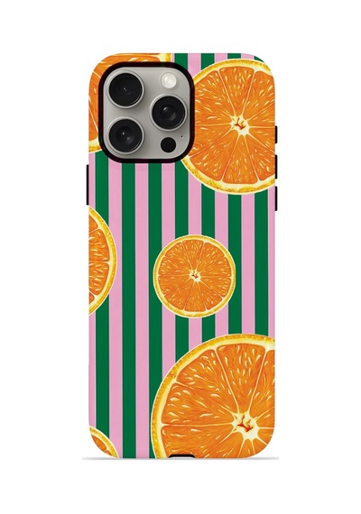 Apple iPhone Uyumlu 15 Pro Vorian Çift Katmanlı Kılıf Orange Grove Cabana