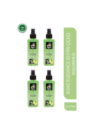 Ilgaz 80 Derece Zeytin Çiçeği Kolonyası Sprey 4 x 150 ML