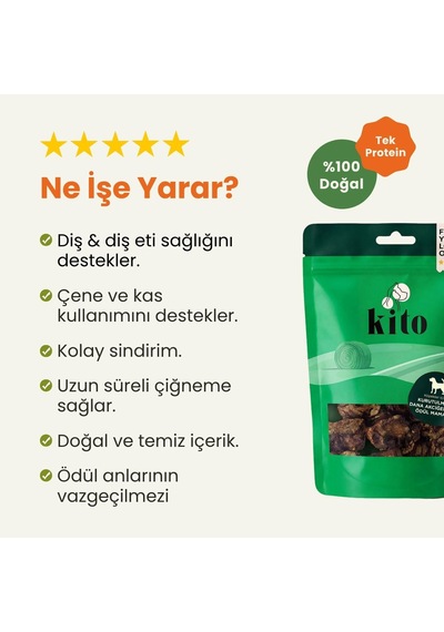 Ayrex Kito Dana Akciğer Küp Atıştırmalık Köpek Ödül Maması%100 Doğal, Glutensiz, Organik 100 Gr Dog Treat