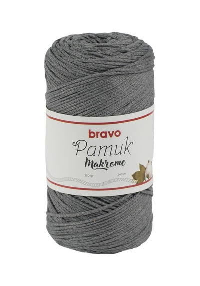 Pamuk Makrome İplik 250 Gr 240 Metre Koton Renk Kodu: 104 Gri