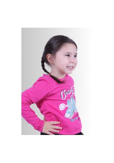 Fyk Kids Kız Çocuk Basic Uzun Kol Tişört Pembe1 Pembe