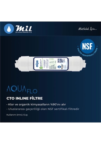 AquaFlo Kapalı Kasa Cihazlar Için 3. Aşama 12" Cto Ön Filtre