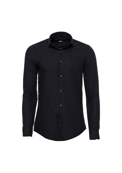 Wessi Desensiz Slim Fit Siyah Erkek Oduncu Gömlek Siyah