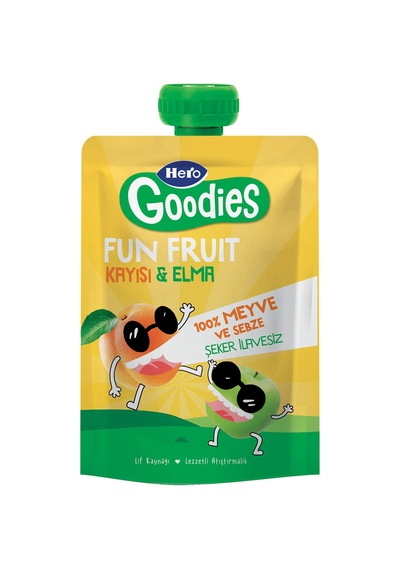 Hero Goodies Kayısı - Elma Pouch 100 G - 8 Adet Tarı