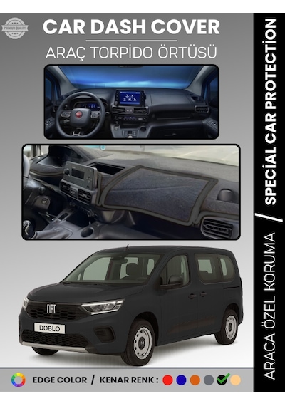 Fiat Doblo 2023+ Torpido Örtüsü Ön Göğüs Torpido Koruma Çatlamayı Engeller Tam Uyum Hızlı Montaj - 769 Stiloto