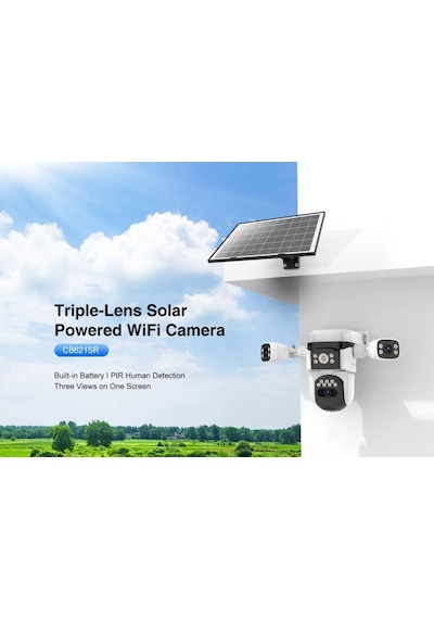 Vstarcam Cb621sr 3 Kameralı 6mp Güneş Panelli Solar Wifi Ptz Kamera