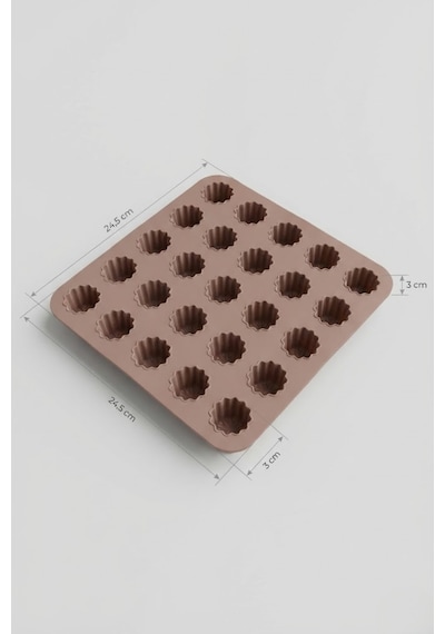 25 Gözlü Silikon Çiçek Kek Kalıbı Mini Çiçek Desenli, Yapışmaz Fırın Kalıbı 24,5 X 24,5 Cm Çok Renkli