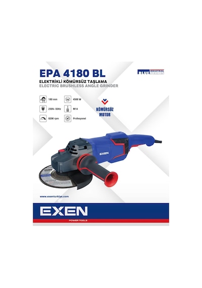 Exen Epa 4180 BL - 180 MM 4500 W Kömürsüz Elektrikli Taşlama