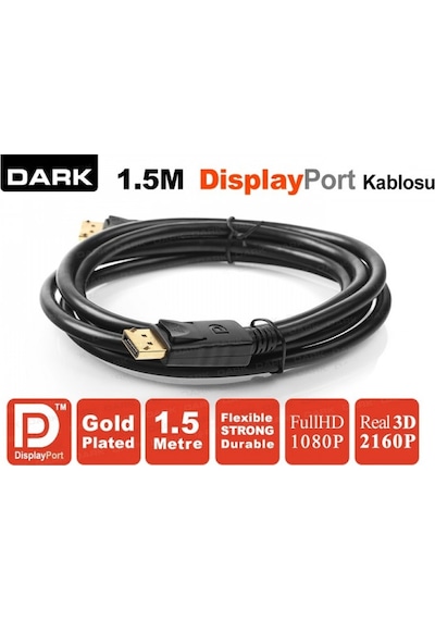 Dark Dk Cb Dpl150 1 5metre Display Görüntü Kablosu Siyah