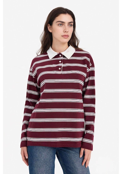 Defacto Loose Fıt Çizgili Sweatshirt G9467ax26sppn74 Pembe-pn74