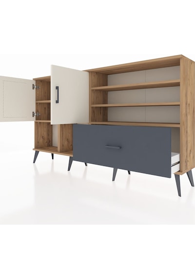 Arges Konsol 7 Raflı Tek Çekmeceli 2 Kapaklı 176x30x99 Çam-aytaşı/antrasit Aytası/antrasıt - Atlas Çam Arges Konsol 7 Raflı Tek Çekmeceli 2 Kapaklı 176x30x99 Çam-aytaşı/antrasit Aytası/antrasıt - Atlas Çam