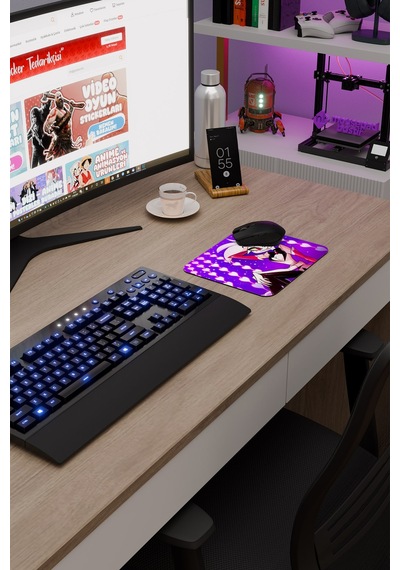 Hazbin Hotel Kaymaz Dikişli Kauçuk Oyuncu Mousepad V3 - 22x18 Gaming Mouse Pad Fare Altlığı
