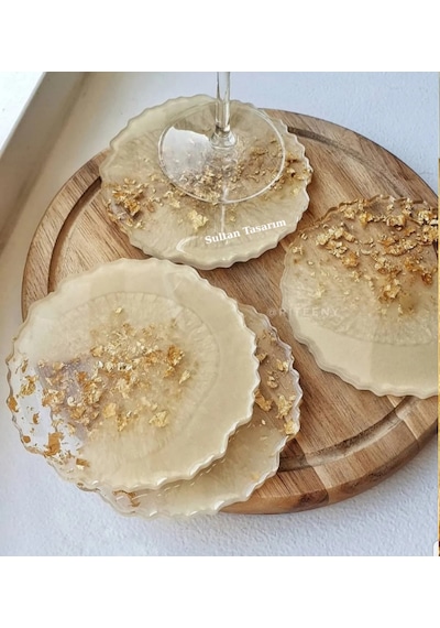4 Lü Epoksi Bardak Altlığı - 81 Sarı