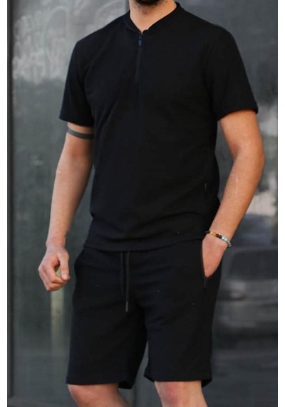 Madmext Siyah Regular Fit Erkek Şort Takımı 6364-siyah Siyah