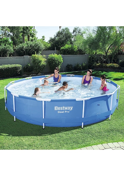 Steel Pro MAX™ Yer Üstü Prefabrik Çember Havuz 3,66 m x 76 cm Yırtılmaya Dayanıklı Yapı Pratik Yazlık