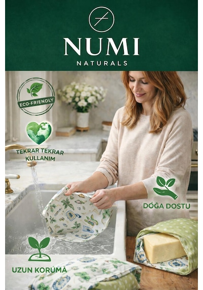 Balmumu Gıda Saklama Bezleri Premium 3 Lü Set 30 30 Cm - Heirloom Garden Serisi Çok  Renkli