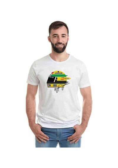 Formula F1 Ayrton Senna F1 Car Baskılı Beyaz Erkek Tshirt (531001295)