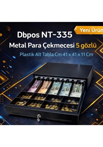 Nexpay Lb-405 Metal Para Çekmecesi 5 Gözlü Plastik Alt Tabla Cm 41 X 41 X 11 Cm