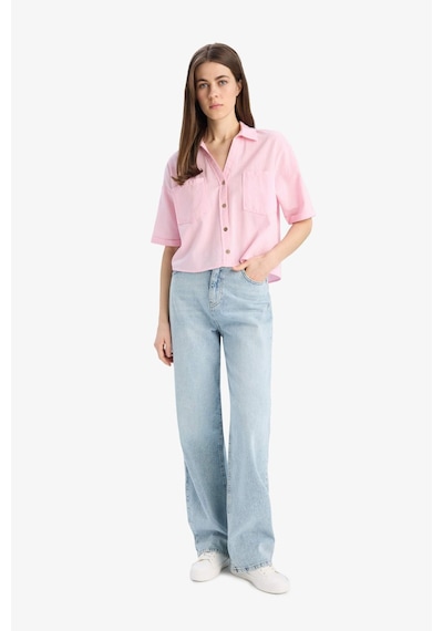 DeFacto Boxy Fit Basic Düz Kısa Kollu Gömlek	 V2523AZ25SPPN693