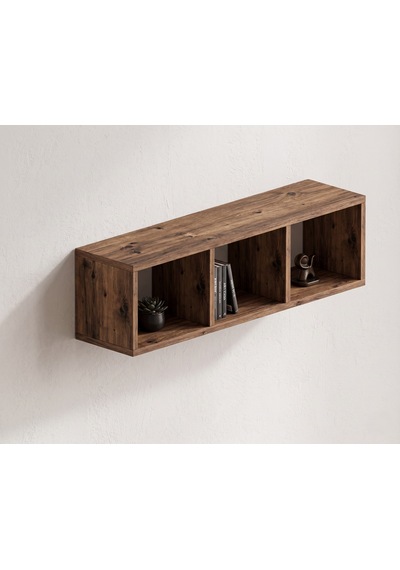 Vira Box Duvar Rafı 90 Cm Dekoratif Kitaplık Ve Duvar Rafı Ahşap