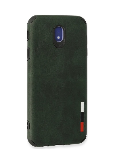 Samsung Galaxy  Uyumlu,  J7 Pro / J730 Kılıf Loop Deri Silikon - Yeşil