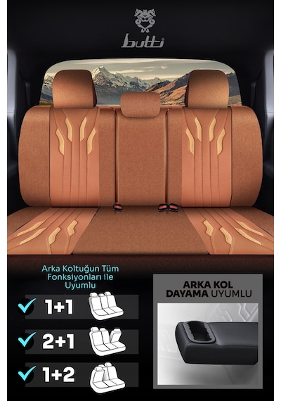 Taba - Taba Buttı Talos Serisi Premium Oto Koltuk Kılıfı Ortopedik Destekli, Ön Arka Tam Set, Aırbag Uyumlu