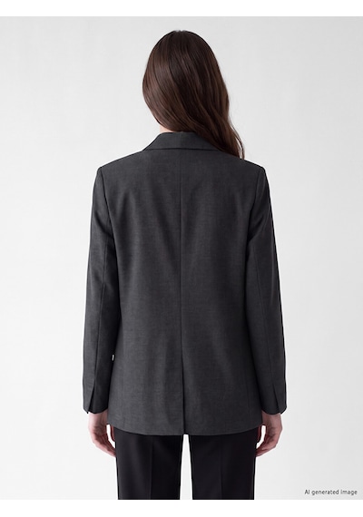 Lcw Modest Antrasit Loose Fit Kadın Blazer Ceket