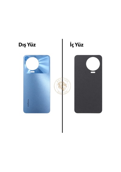 Infinix Note 12 Pro Mavi Uyumlu Arka Kapak Arka Cam Batarya Pil Kapağı Lazer Kesim Back Cover Diğer