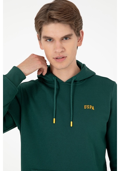 U.S. Polo Assn. Erkek Kapüşonlu Koyu Yeşil Basic Şardonlu Sweatshirt 50295176-VR079 U.S. Polo Assn. Erkek Kapüşonlu Koyu Yeşil Basic Şardonlu Sweatshirt 50295176-VR079