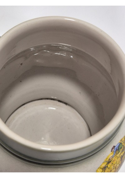 Vintage Tankart Hasat Zamanı Temalı Alman Seramik Bira Bardağı 13,5cm