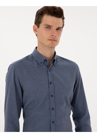 Pierre Cardin Erkek Koyu Mavi Gömlek Desenli 50316751-vr032 Koyu Mavi