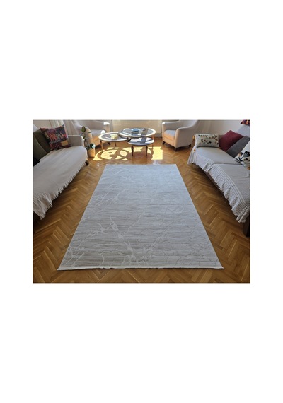 Badelya Home London 001 Krem Bej Bambu Akrilik Yumuşak Modern Özel Kesim Salon Koridor Halısı 002-krem/bej